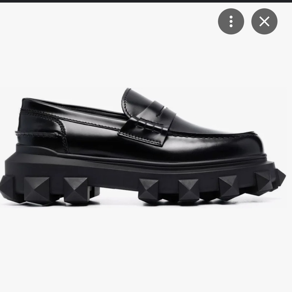 VALENTINO GARAVANI Valentino garavani brushed leather trackstud loafers